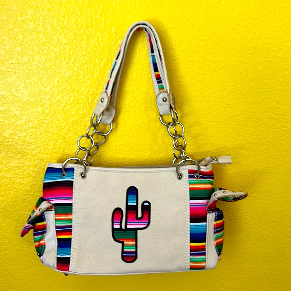Cowgirl Trendy western mexican zarape cactus print cross purse